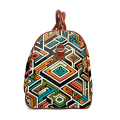 Vintage Geometric Area Travel Bag 20’’ x 12’’ / Brown