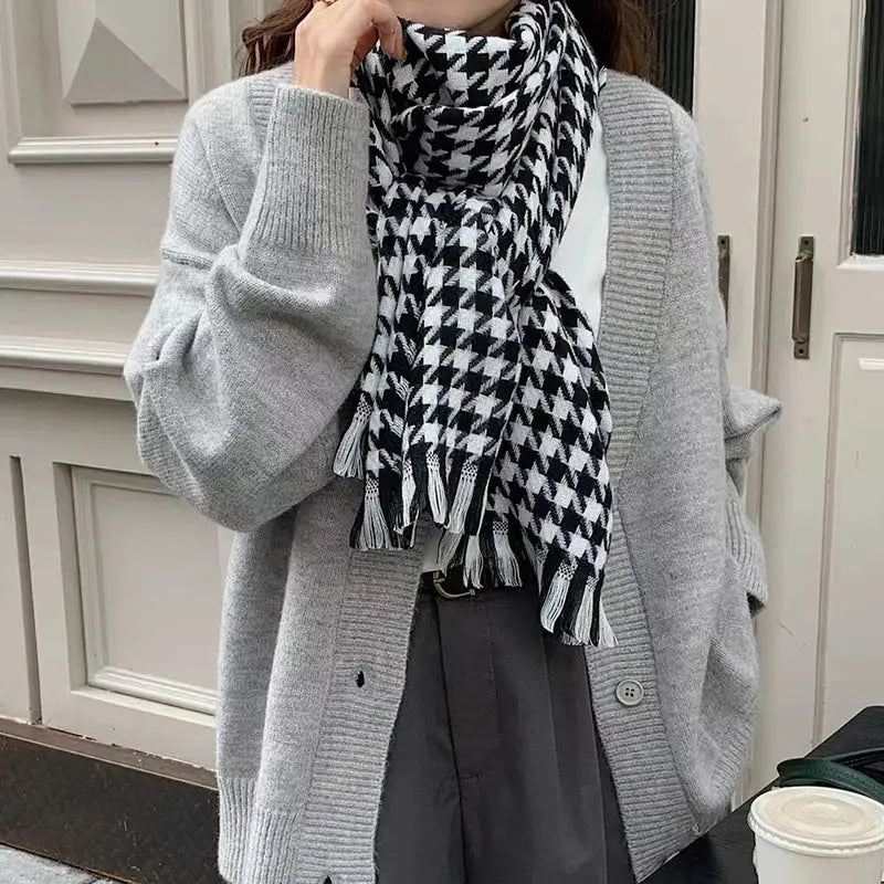 Vintage Houndstooth Scarf