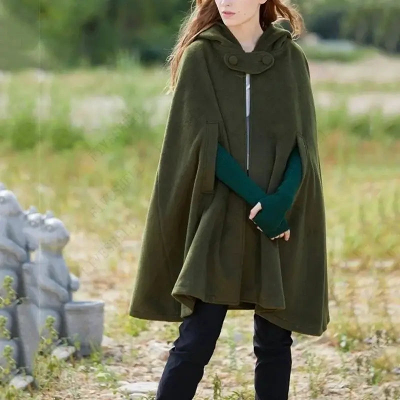 Vintage Medieval Poncho Cloak Hooded Cape Coat