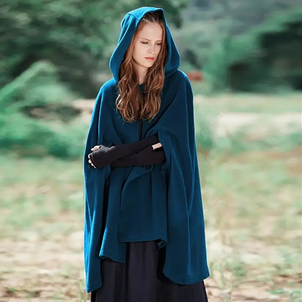 Vintage Medieval Poncho Cloak Hooded Cape Coat