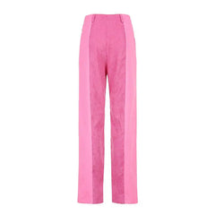 Vintage Patchwork Corduroy Pants - Pink / S