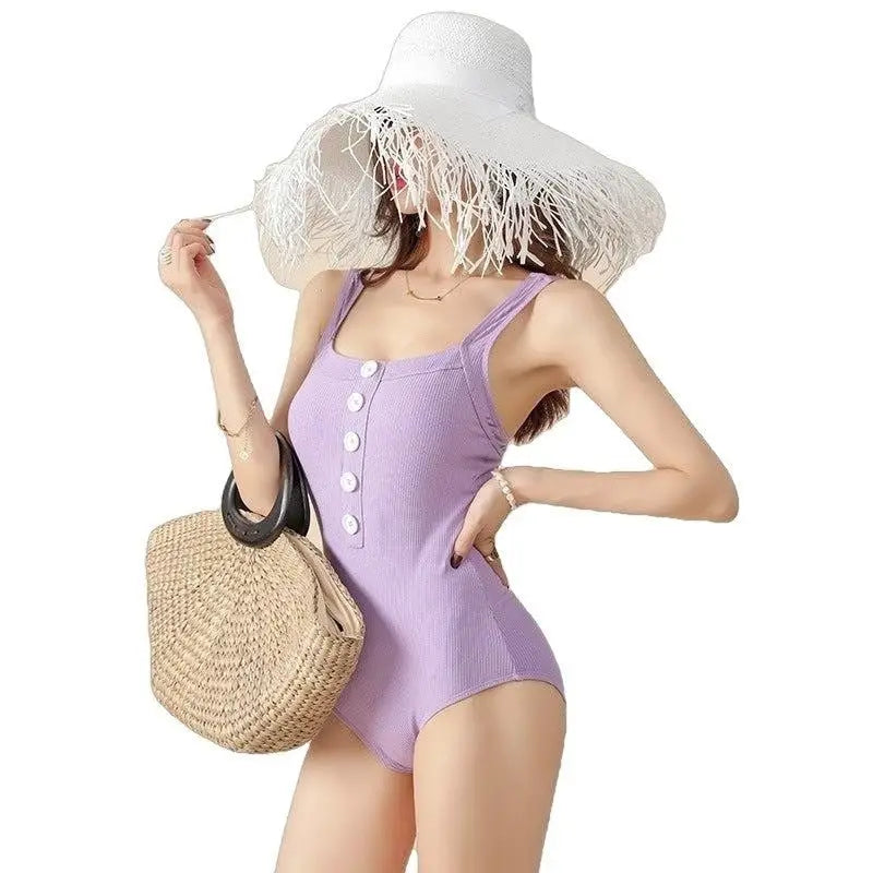 Vintage Purple One-Piece Swimsuits