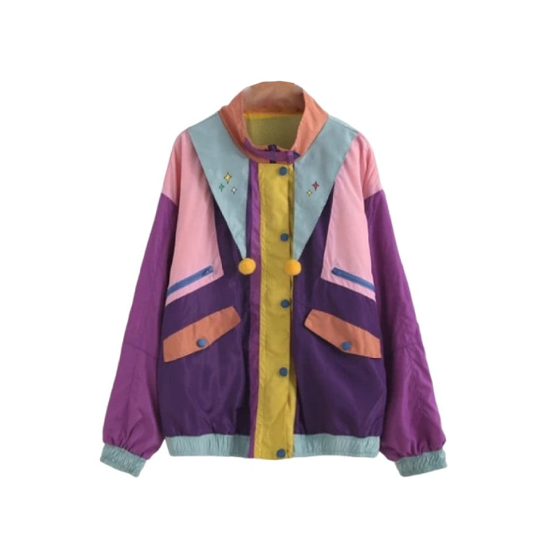 Vintage Retro 80s Colorful Jacket - Jackets