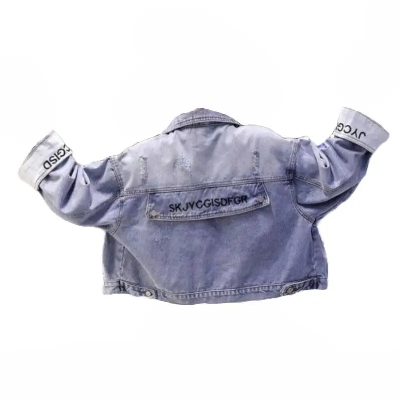 Vintage Ripped Letters Denim Jacket