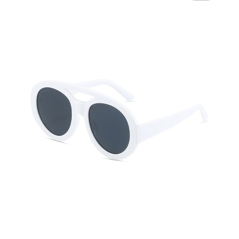 Vintage Round Oversized Sunglasses - White / One Size