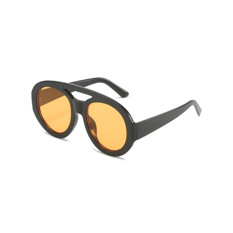 Vintage Round Oversized Sunglasses - Yellow / One Size