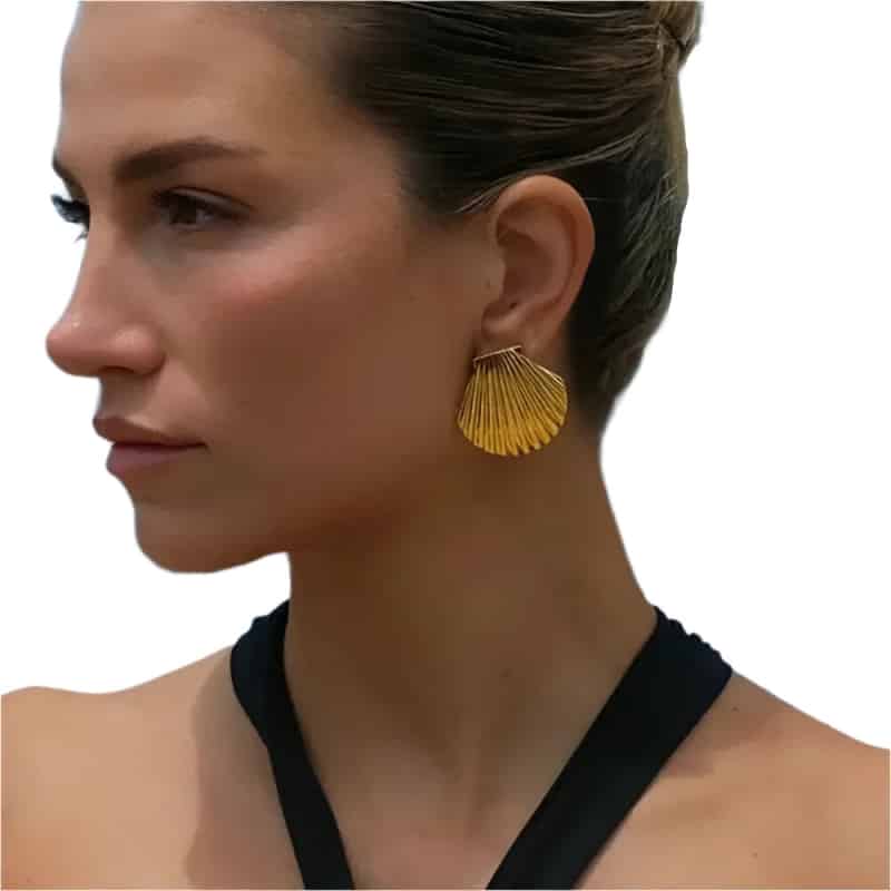 Vintage Stainless Steel Plated Snail Conch Shell Starfish