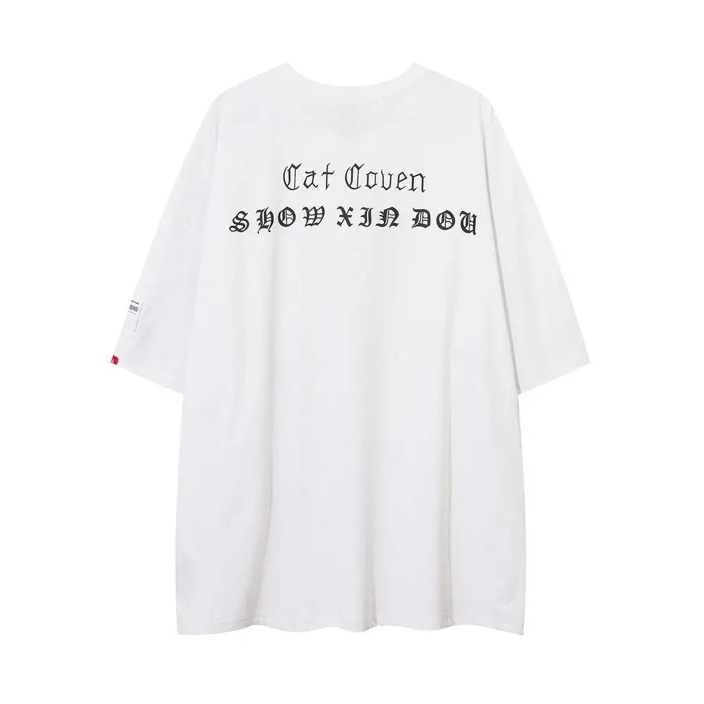 Vintage Streetwear Cat Coven Xie Dou T Shirt