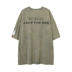Vintage Streetwear Cat Coven Xie Dou T Shirt
