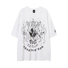 Vintage Streetwear Cat Coven Xie Dou T Shirt White / M