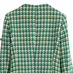 Vintage Woven Blazer Long Sleeve Double Breasted