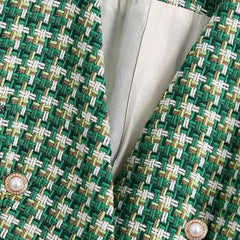 Vintage Woven Blazer Long Sleeve Double Breasted