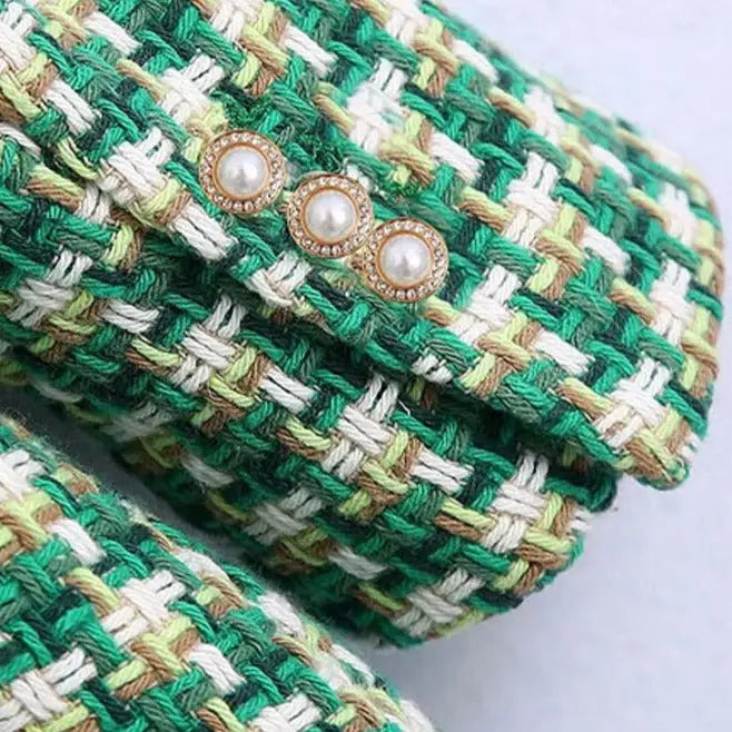 Vintage Woven Blazer Long Sleeve Double Breasted