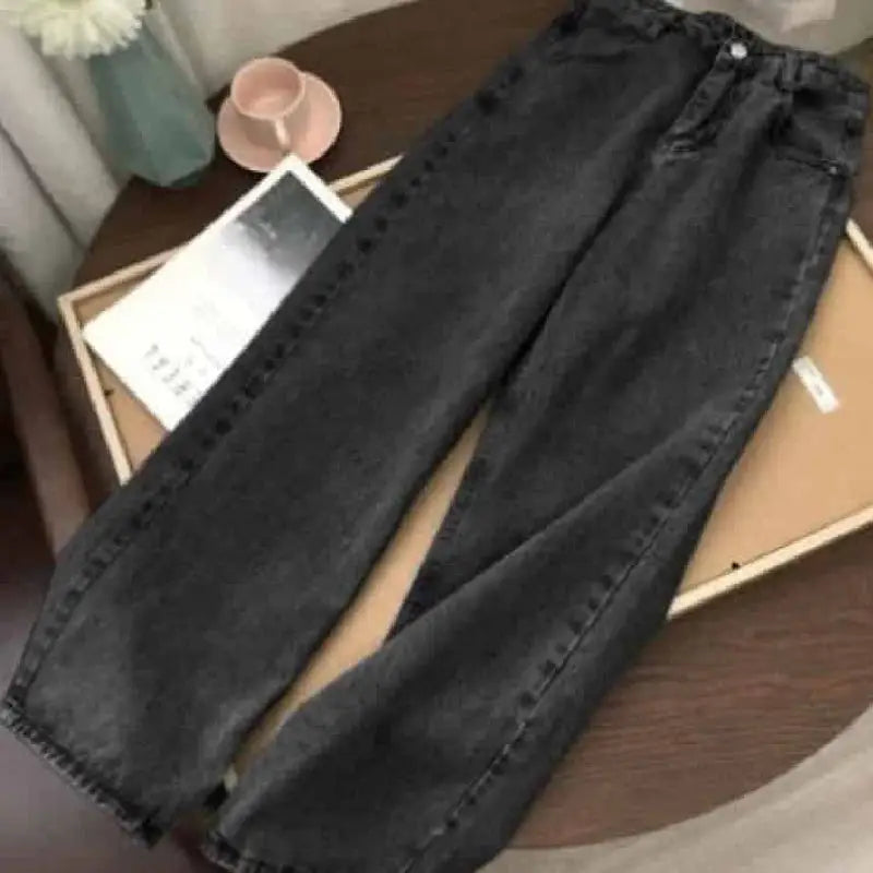 Vintage Y2k Ripped Denim Pants - Black / XS