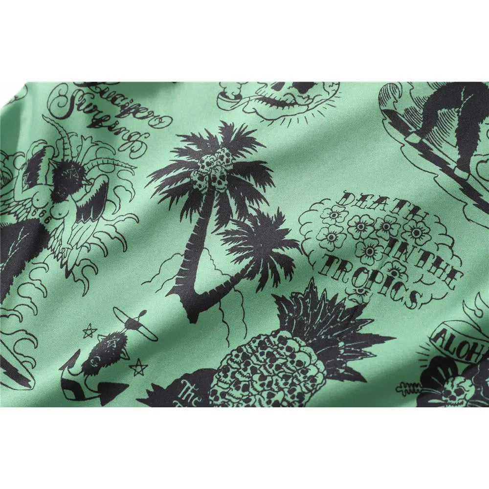 Viscose Rayon Beach Cococnut Palm Shirt