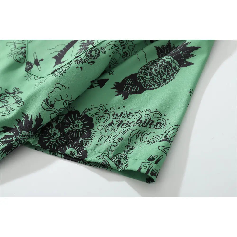 Viscose Rayon Beach Cococnut Palm Shirt