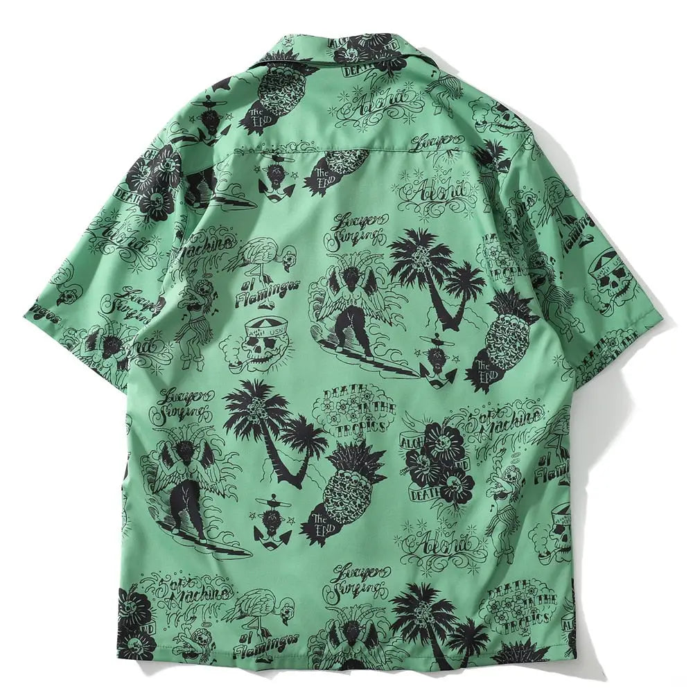 Viscose Rayon Beach Cococnut Palm Shirt
