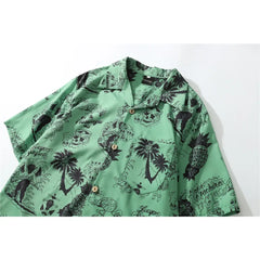Viscose Rayon Beach Cococnut Palm Shirt