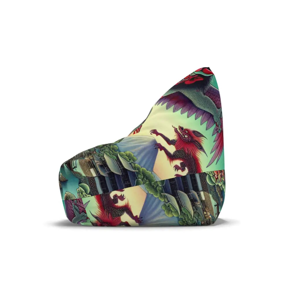 Vivid Bean Bag Chair Cover with Japanese Yokai Design