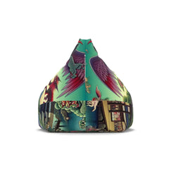 Vivid Bean Bag Chair Cover with Japanese Yokai Design