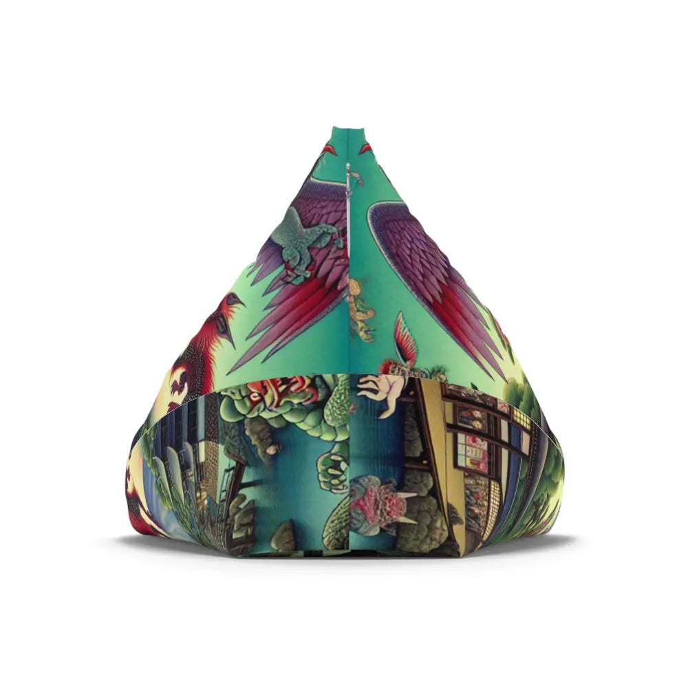 Vivid Bean Bag Chair Cover with Japanese Yokai Design