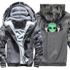 Warm Alien Face Loose Hoodies