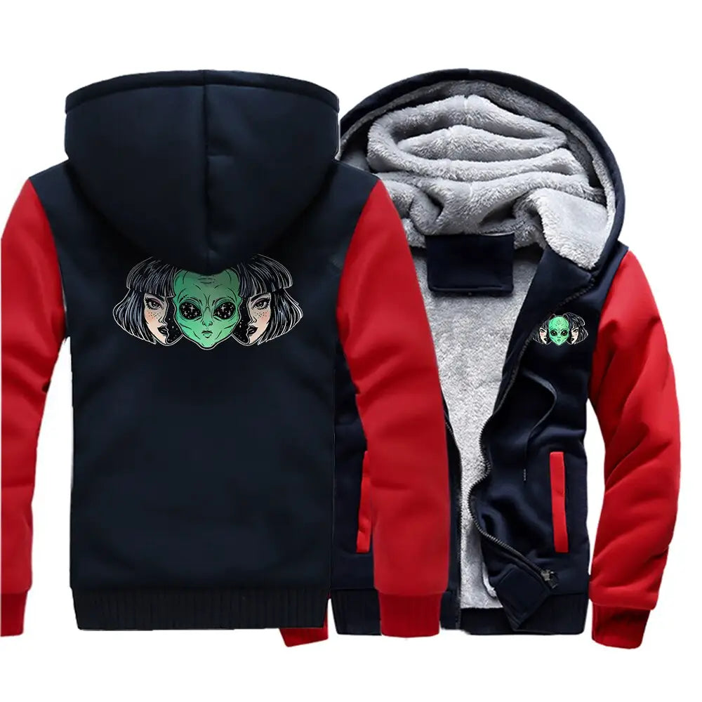 Warm Alien Face Loose Hoodies