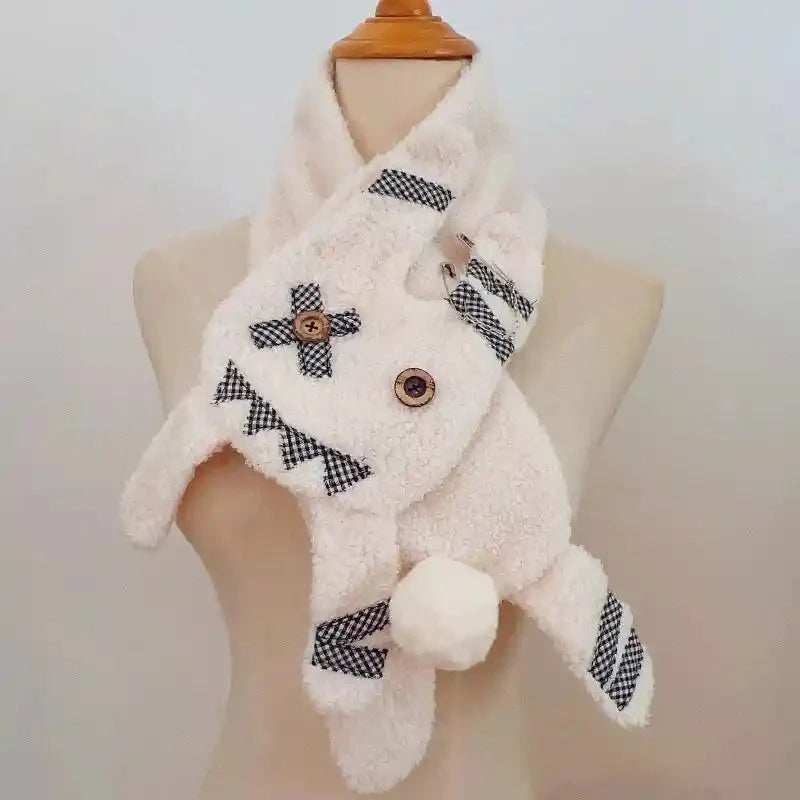 Warm and Elegant Scarf With Rabbit and Devil Patterns