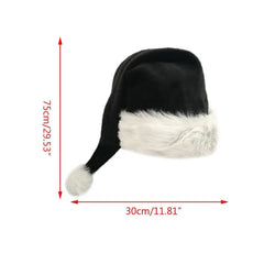 Warm Black And Long Christmas Hat