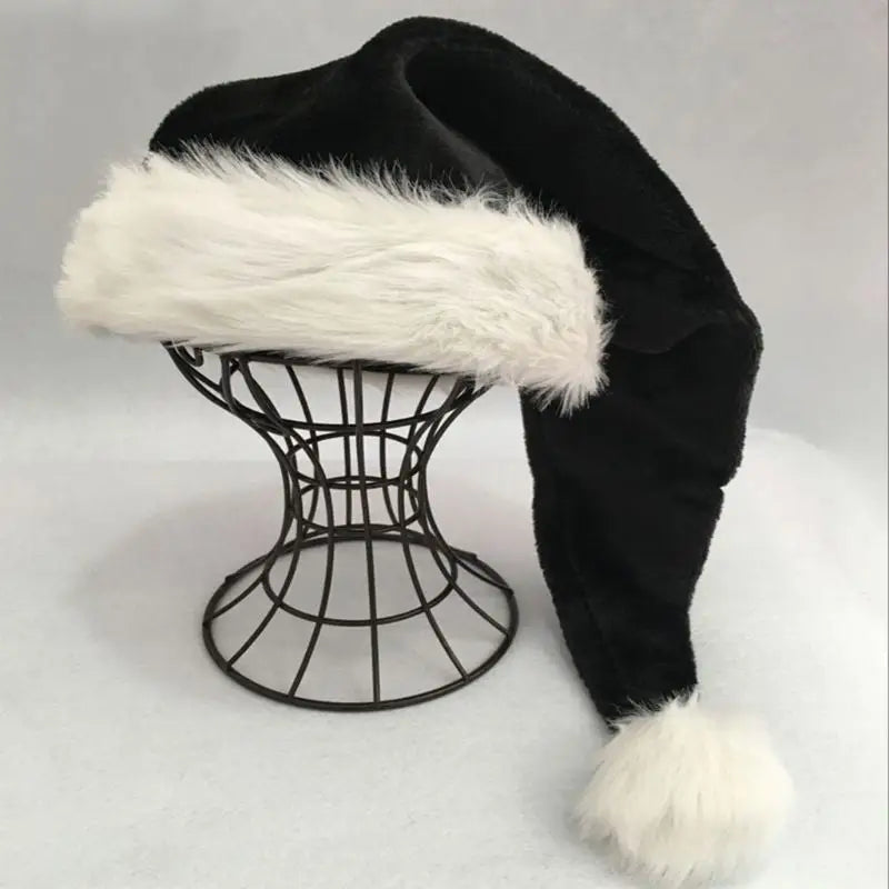 Warm Black And Long Christmas Hat