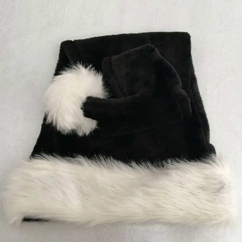 Warm Black And Long Christmas Hat