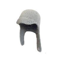 Thumbnail for Warm Fluffy Fur Knit With Ear Flaps Beanie - Grey / One Size