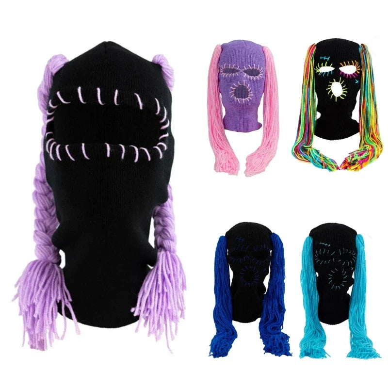 Warm Knitted Beanies Decorative Balaclava Full Face Masks