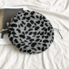 Warm Leopard Print Beret