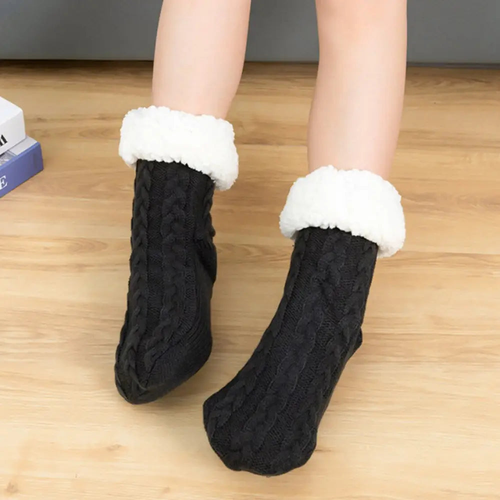 warm oversized winter hoodie - Black socks / One Size