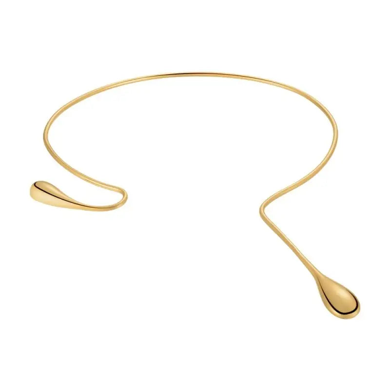 Water Drop Choker Necklace - Gold
