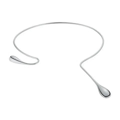 Water Drop Choker Necklace - Silver
