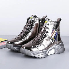 Waterproof Platform Zip High top Plush Warm Ankle Boots