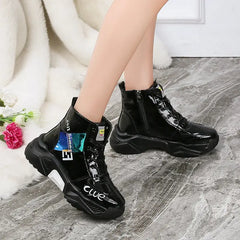 Waterproof Platform Zip High top Plush Warm Ankle Boots