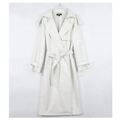 Waterproof PU Leather Trench Coat