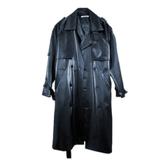 Waterproof Shiny Oversized Long Patent Leather Coat