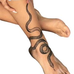 Black Snake Temporary Tattoo Stickers for Women Men Body