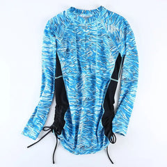 Waves Long-Sleeve Plus Size Swimsuit