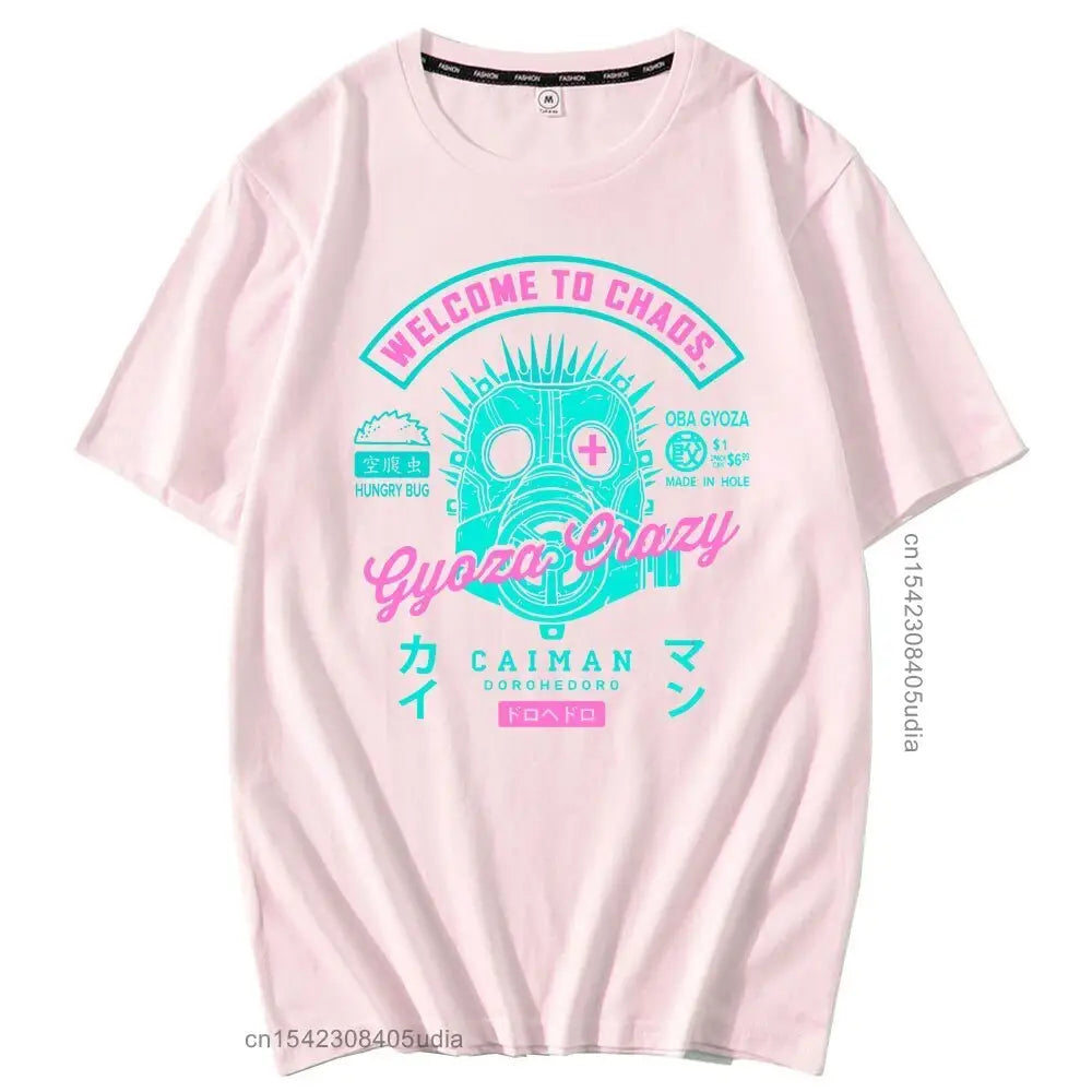 Welcome to Chaos Gyoza Crazy T-shirt - Pink / XS - T-shirts