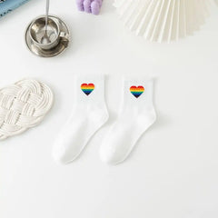 White And Fancy Cotton Socks