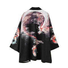 White Dragon 3/4 Sleeve Kimono