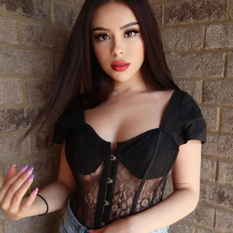 White Lace Corset with Comfortable Spandex Polyester Design