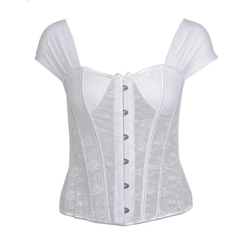 White Lace Corset with Comfortable Spandex Polyester Design