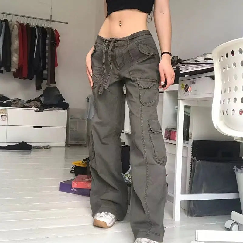 Wide Leg Cargo Pants With Pockets