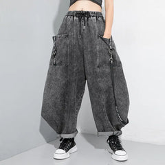 Wide Leg Denim Trousers Pants